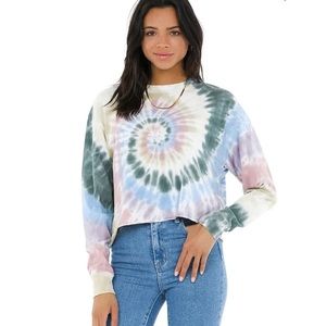 Daydreamer autumn tie dye long sleeved crop XS